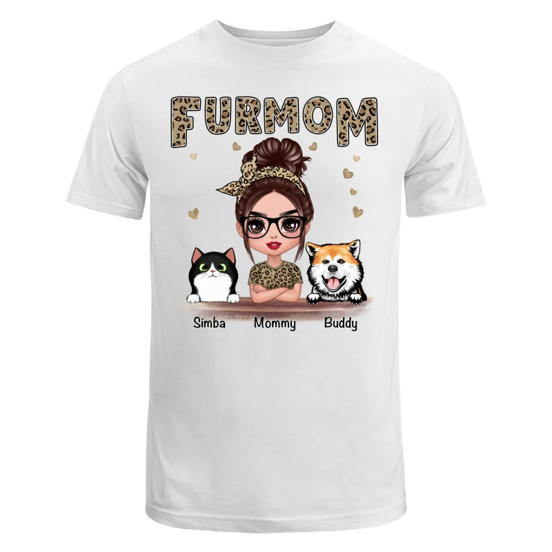 Leopard Shirt Fur Mom Dogs Cats Personalized Shirt - Image 5