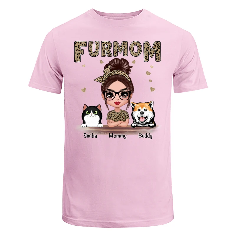 Leopard Shirt Fur Mom Dogs Cats Personalized Shirt - Image 7