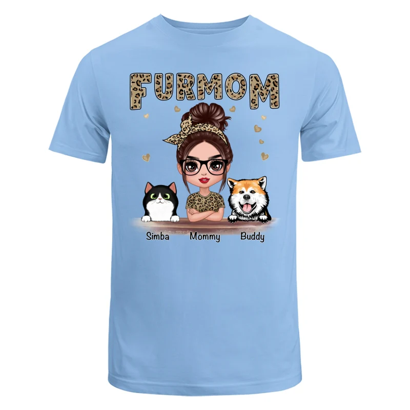 Leopard Shirt Fur Mom Dogs Cats Personalized Shirt - Image 8