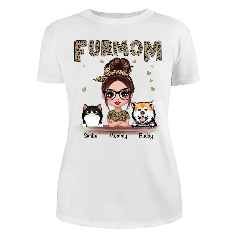 Leopard Shirt Fur Mom Dogs Cats Personalized Shirt - Image 9