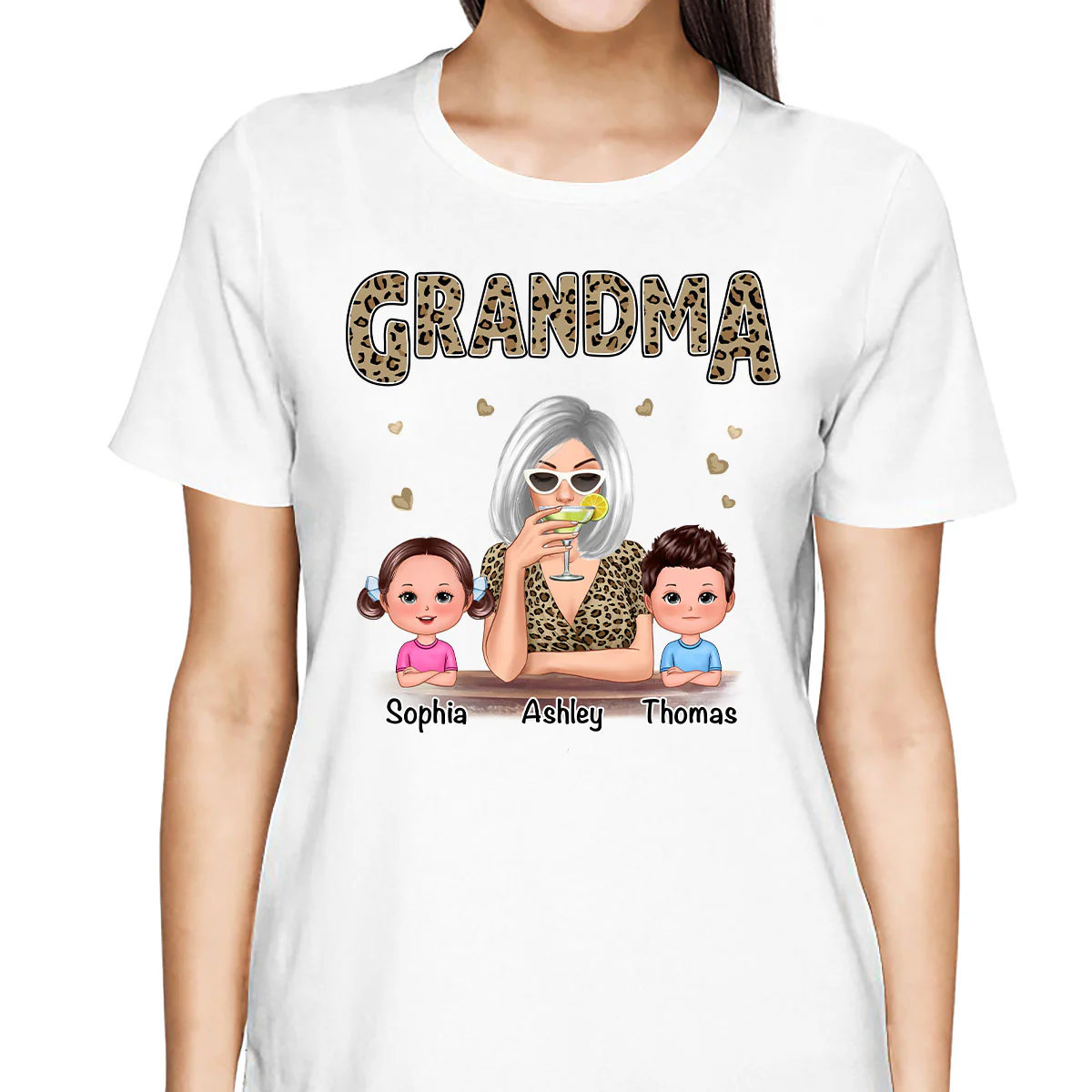 Leopard Shirt Grandma Grandkids Personalized Shirt - Image 2
