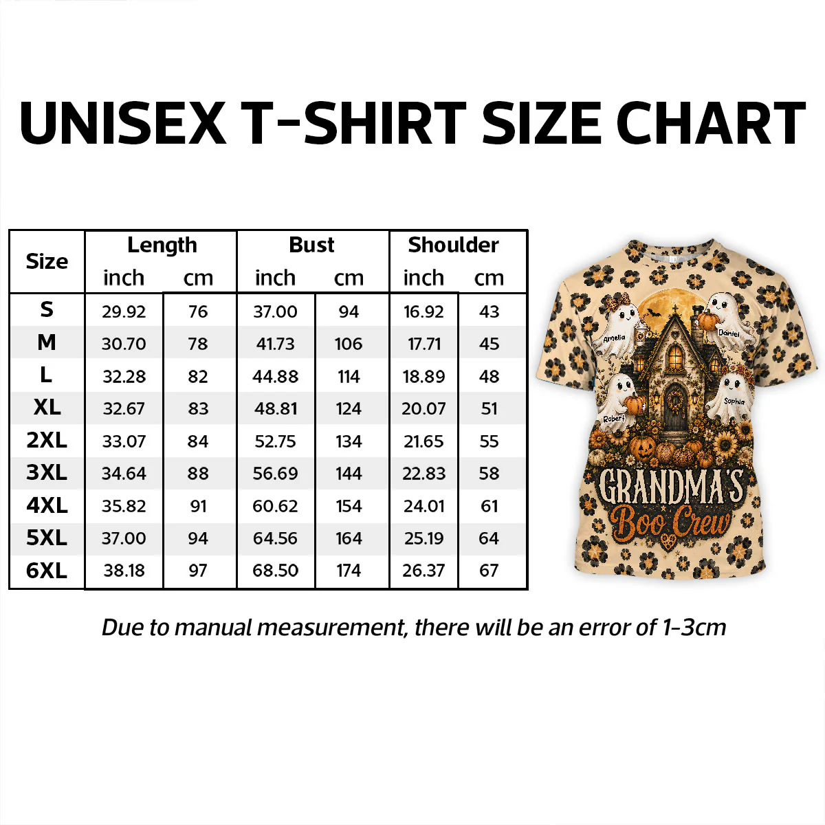 Leopard Style Grandma's Boo Crew - Personalized Shirt - Halloween Fall Season Gift For Grandma, Mom - Image 3