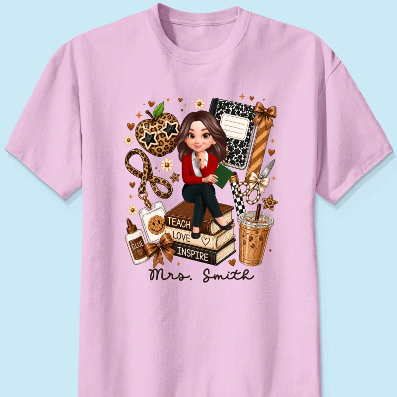 Leopard Style Teacher Life - Personalized Shirt - Back To School Gift For Teacher - Image 11