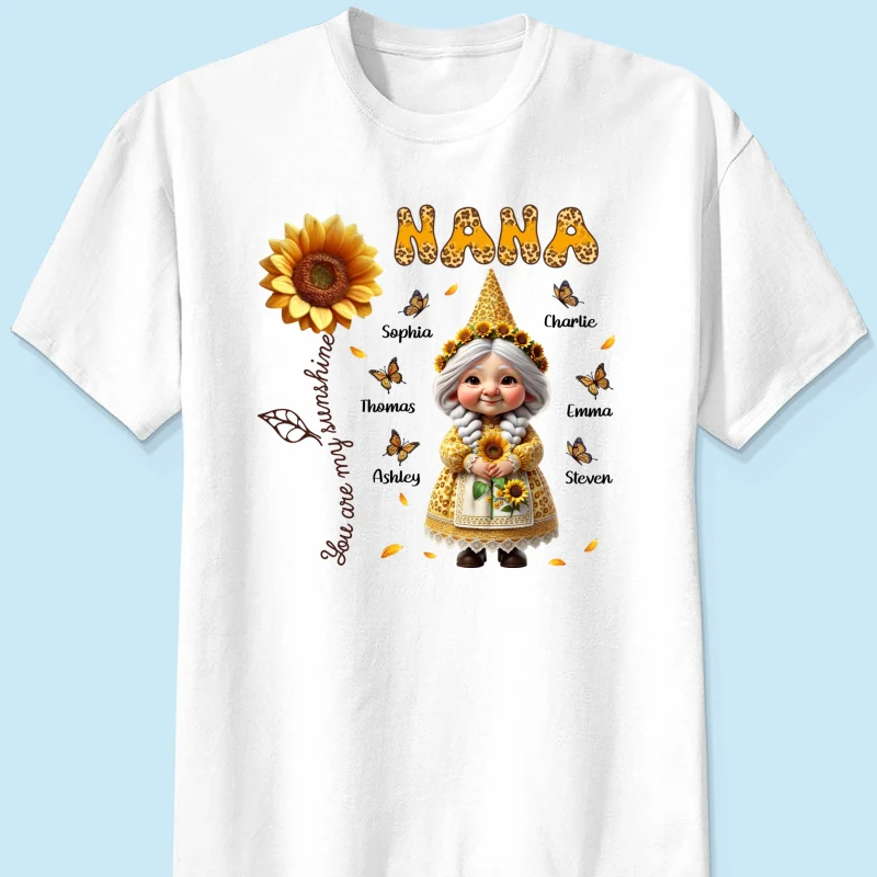Leopard Sunflower Gnome Grandma Personalized Shirt, Gift For Grandma - Image 8