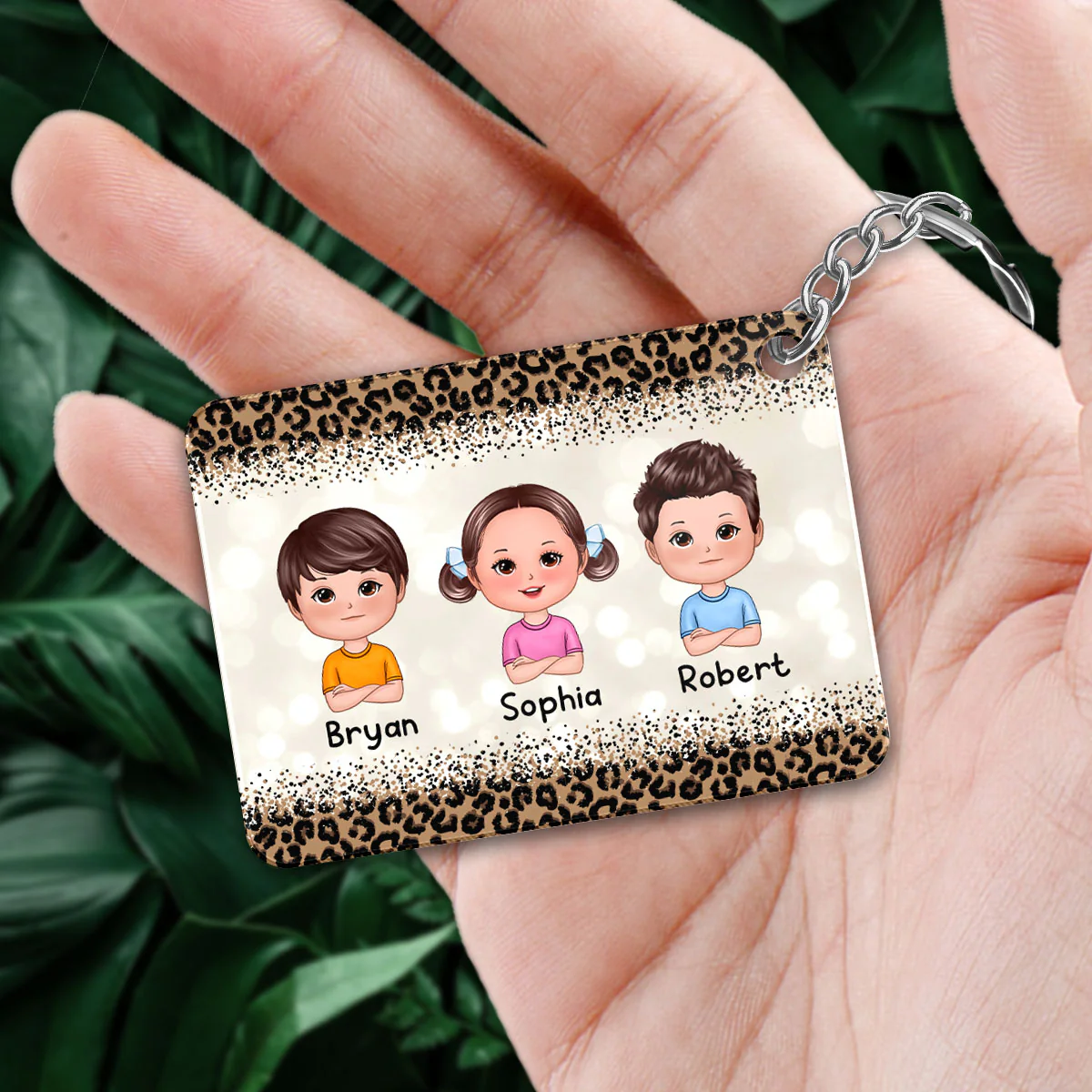 Leopard This Grandma Mom Belongs To Doll Kids Personalized Acrylic Keychain - Image 3