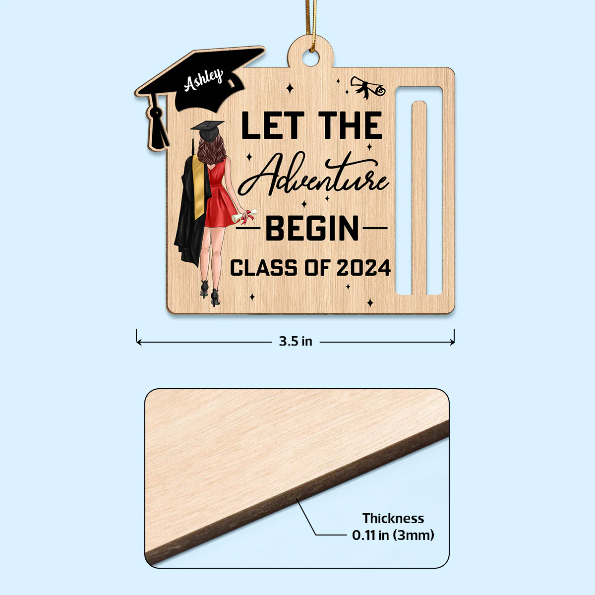 Let The Adventure Begin Personalized Holiday Money Holder Ornament, Christmas Gift - Image 6