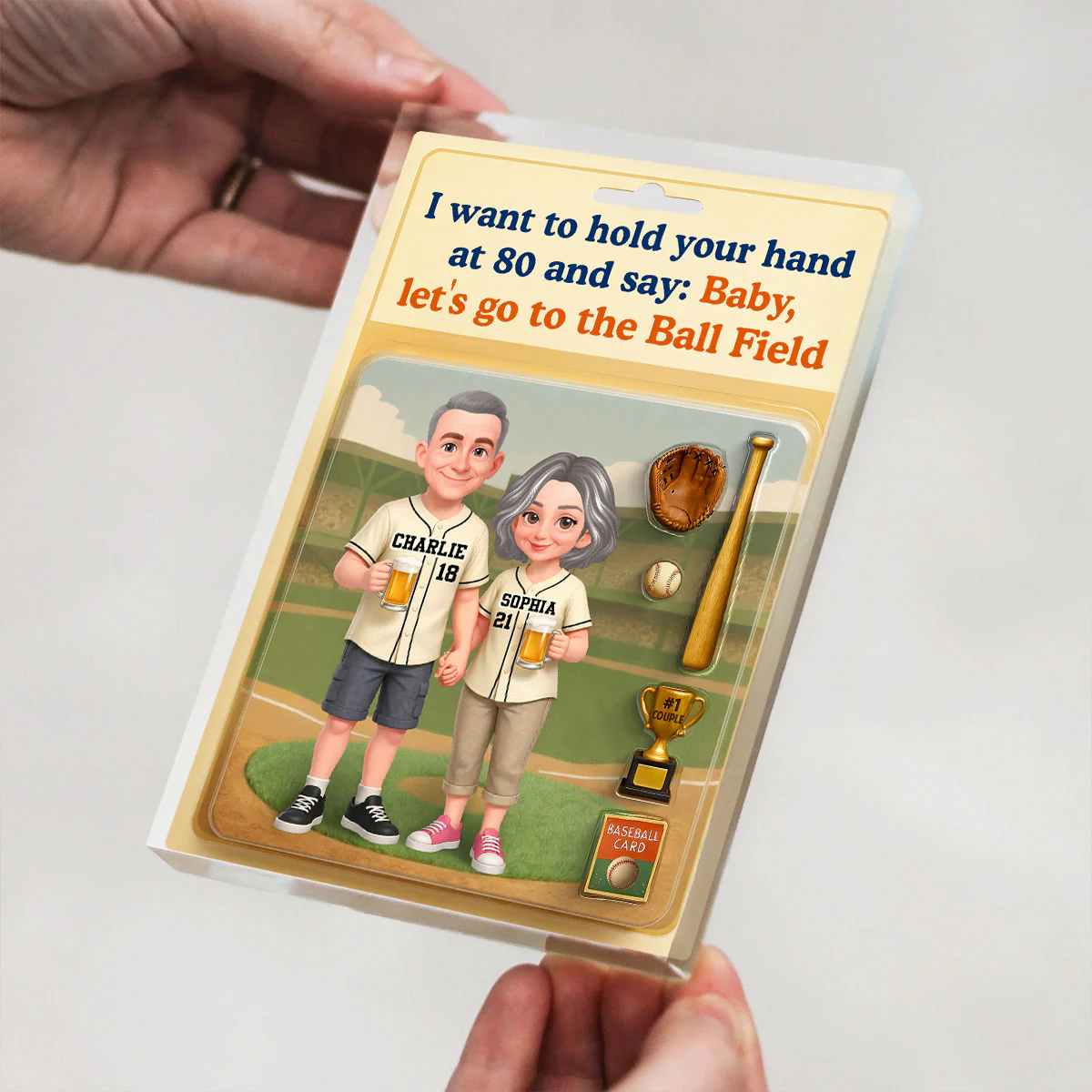 Let's Go to the Ball Field Baseball Couple Custom Figure - Personalized Acrylic Block Plaque - Heartfelt Gift for him, for her - Image 6