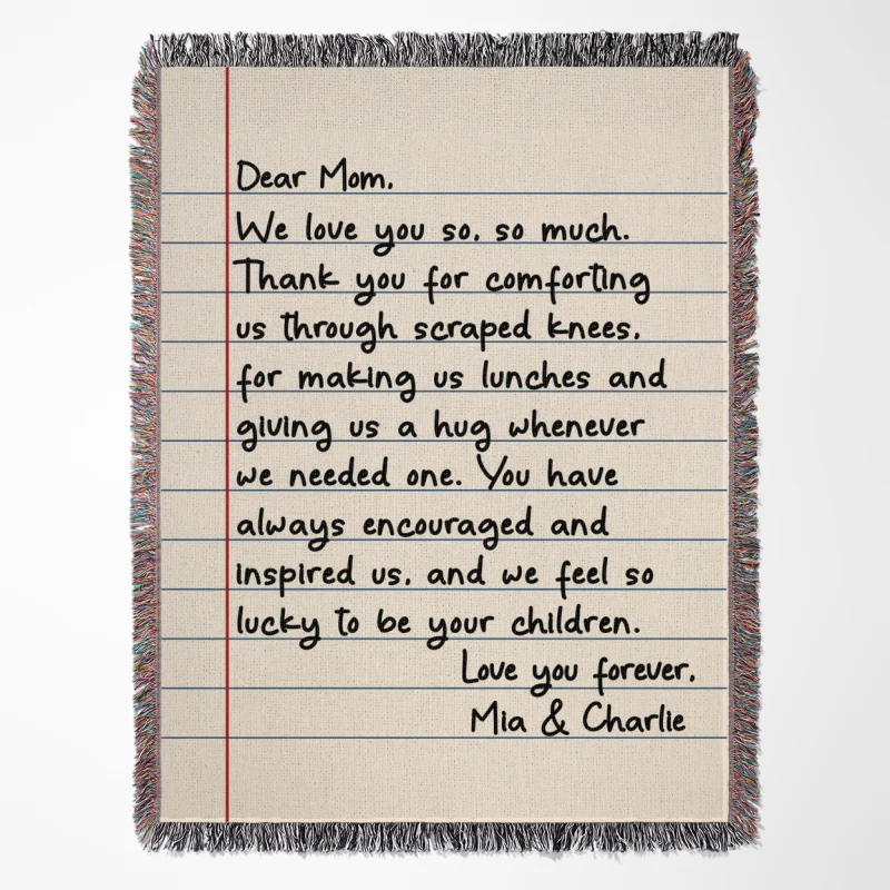 Letter To Mom Gift From Children Personalized Tapestry Woven Blanket - Image 7