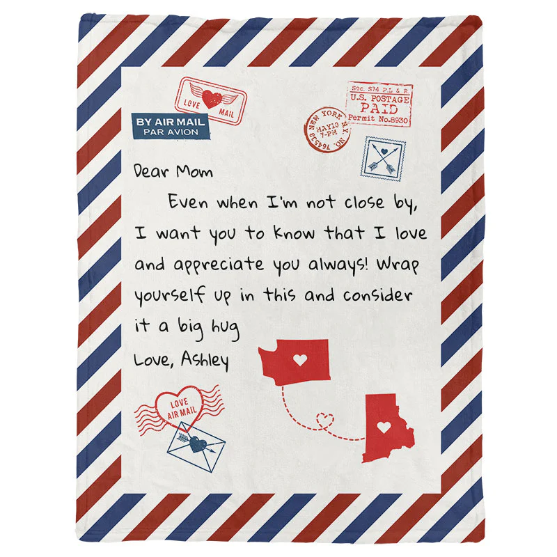Letter To My Mom Long Distance Personalized Fleece Blanket, Heartfelt Gift, Birthday Gift For Mom - Image 3