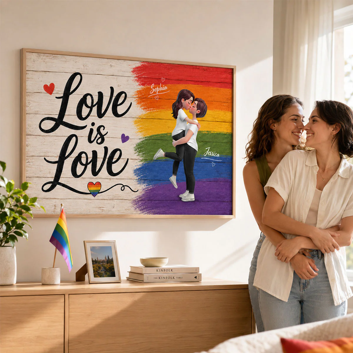 LGBT+ Couple Love Is Love - Personalized Poster - Gift For Couple, Happy Pride Month - Image 12