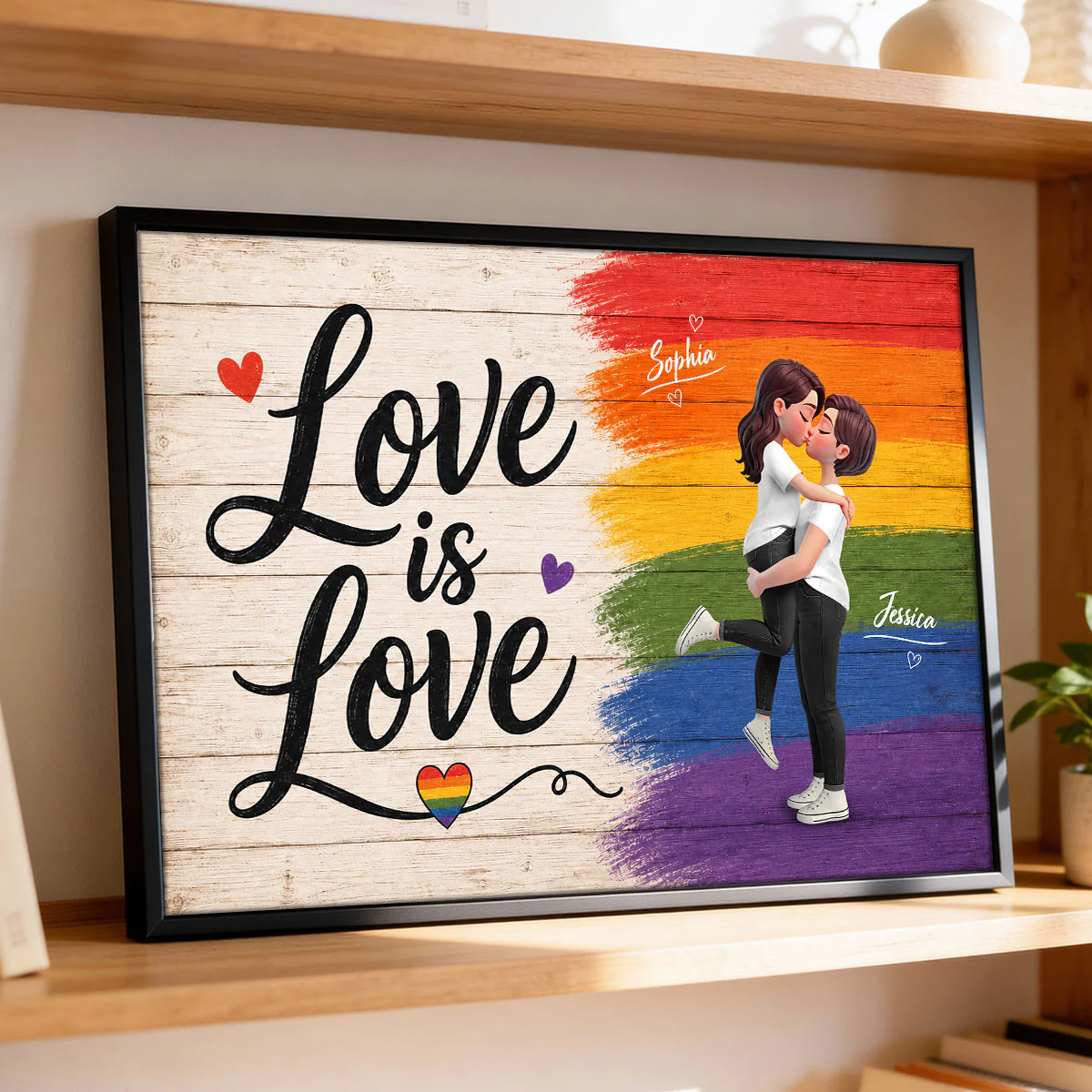 LGBT+ Couple Love Is Love - Personalized Poster - Gift For Couple, Happy Pride Month - Image 9