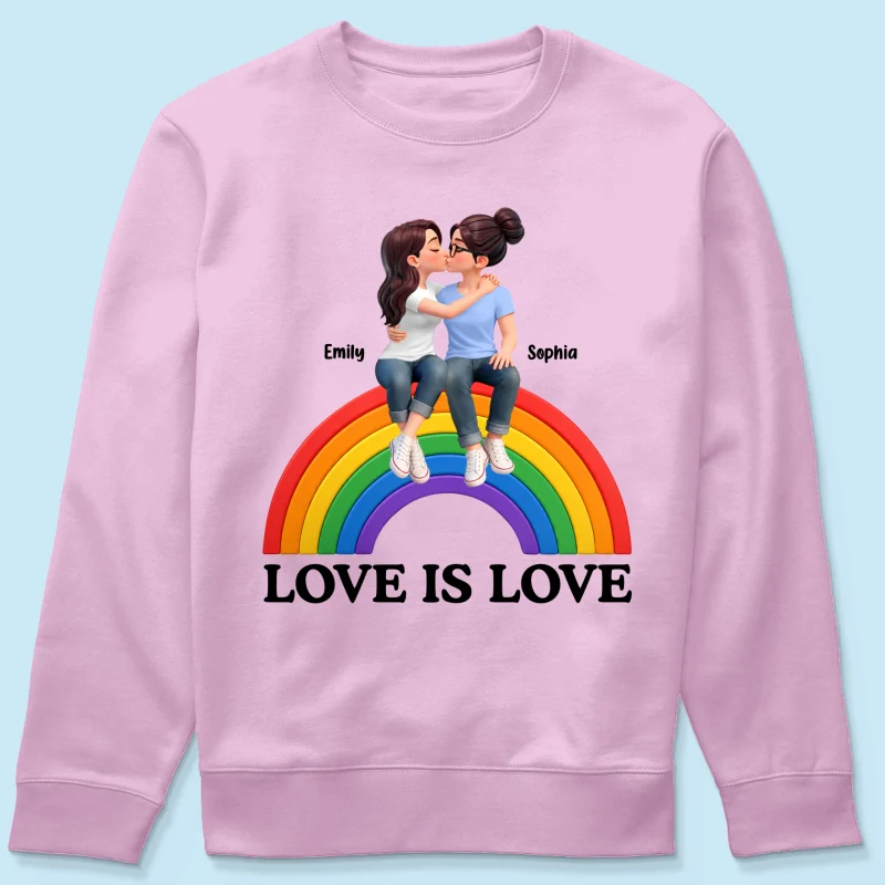 LGBT+ Couple Love Is Love - Personalized Shirt - Matching Shirts For Couple, Happy Pride Month - Image 27
