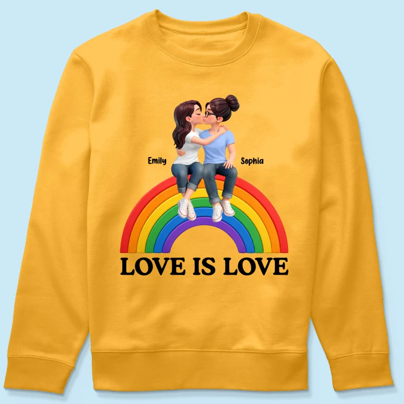 LGBT+ Couple Love Is Love - Personalized Shirt - Matching Shirts For Couple, Happy Pride Month - Image 28