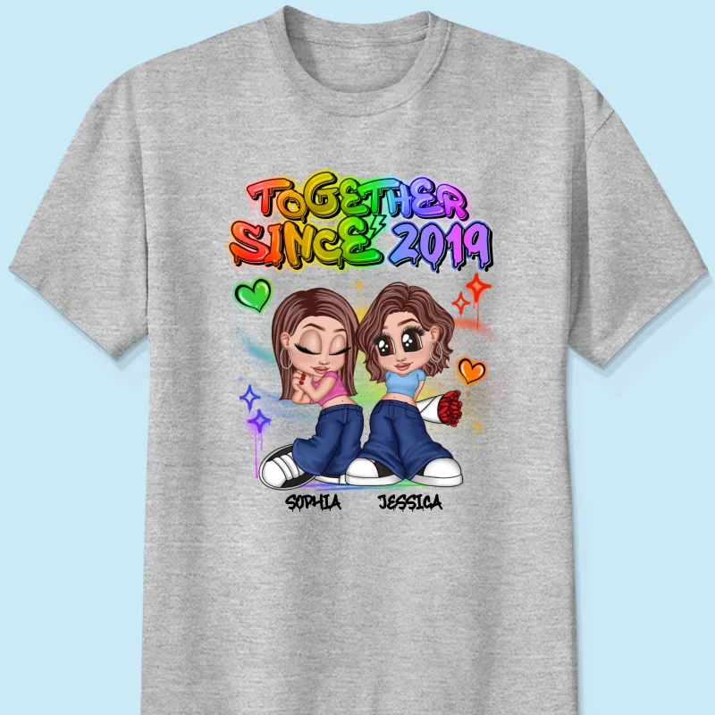 LGBT Y2K Couple Airbrushed Personalized Shirt, Pride Month Gift For Couple, For Him, For Her - Image 10