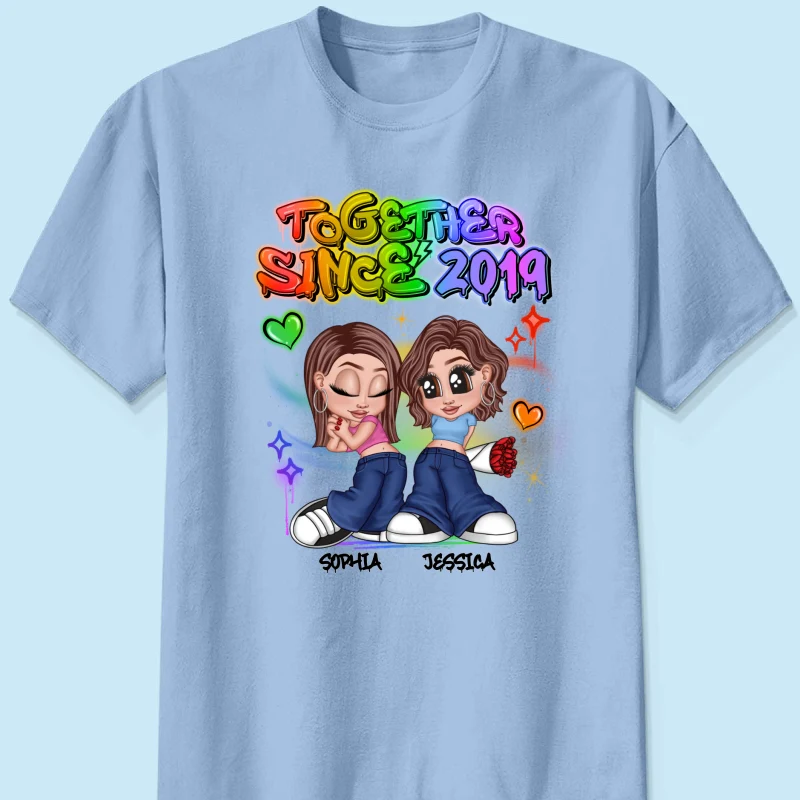 LGBT Y2K Couple Airbrushed Personalized Shirt, Pride Month Gift For Couple, For Him, For Her - Image 12