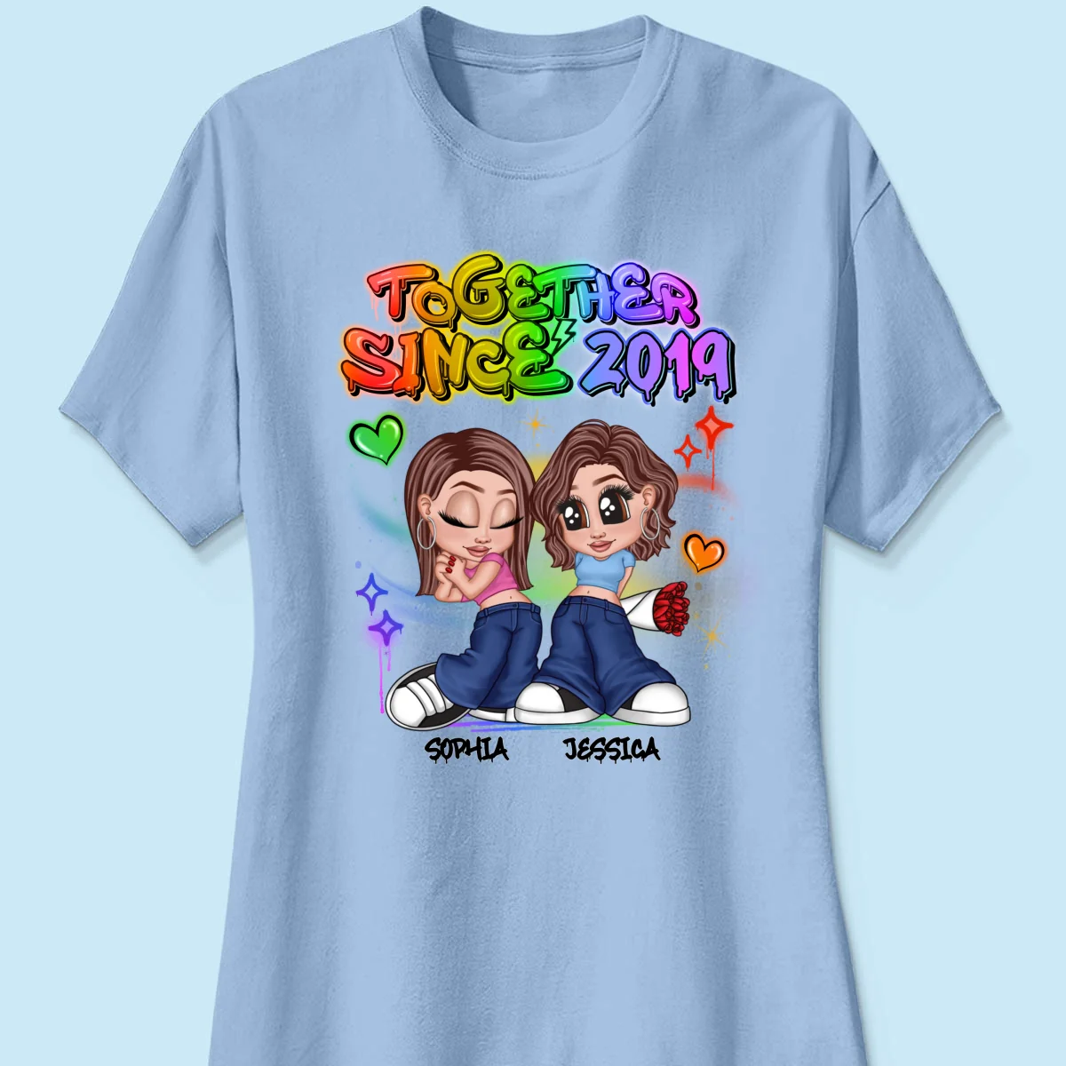 LGBT Y2K Couple Airbrushed Personalized Shirt, Pride Month Gift For Couple, For Him, For Her - Image 16