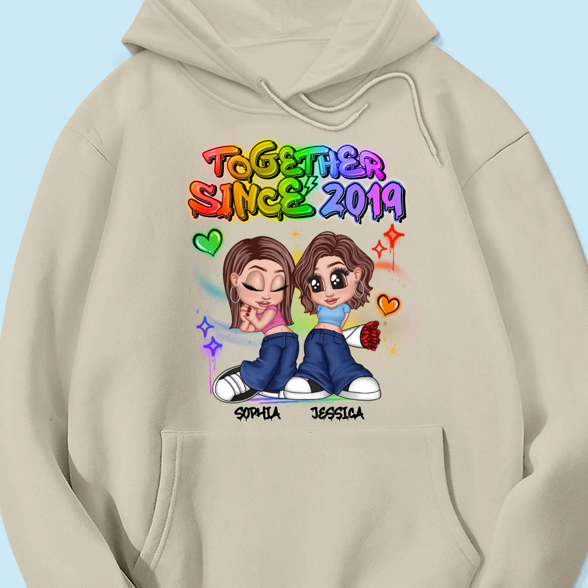 LGBT Y2K Couple Airbrushed Personalized Shirt, Pride Month Gift For Couple, For Him, For Her - Image 20