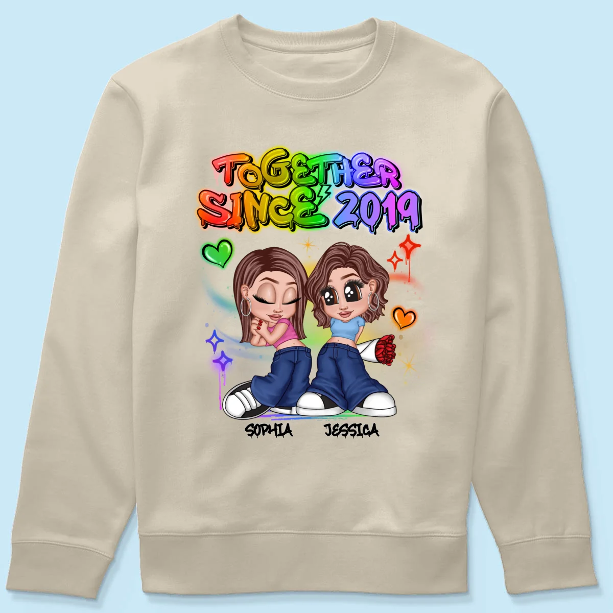 LGBT Y2K Couple Airbrushed Personalized Shirt, Pride Month Gift For Couple, For Him, For Her - Image 24