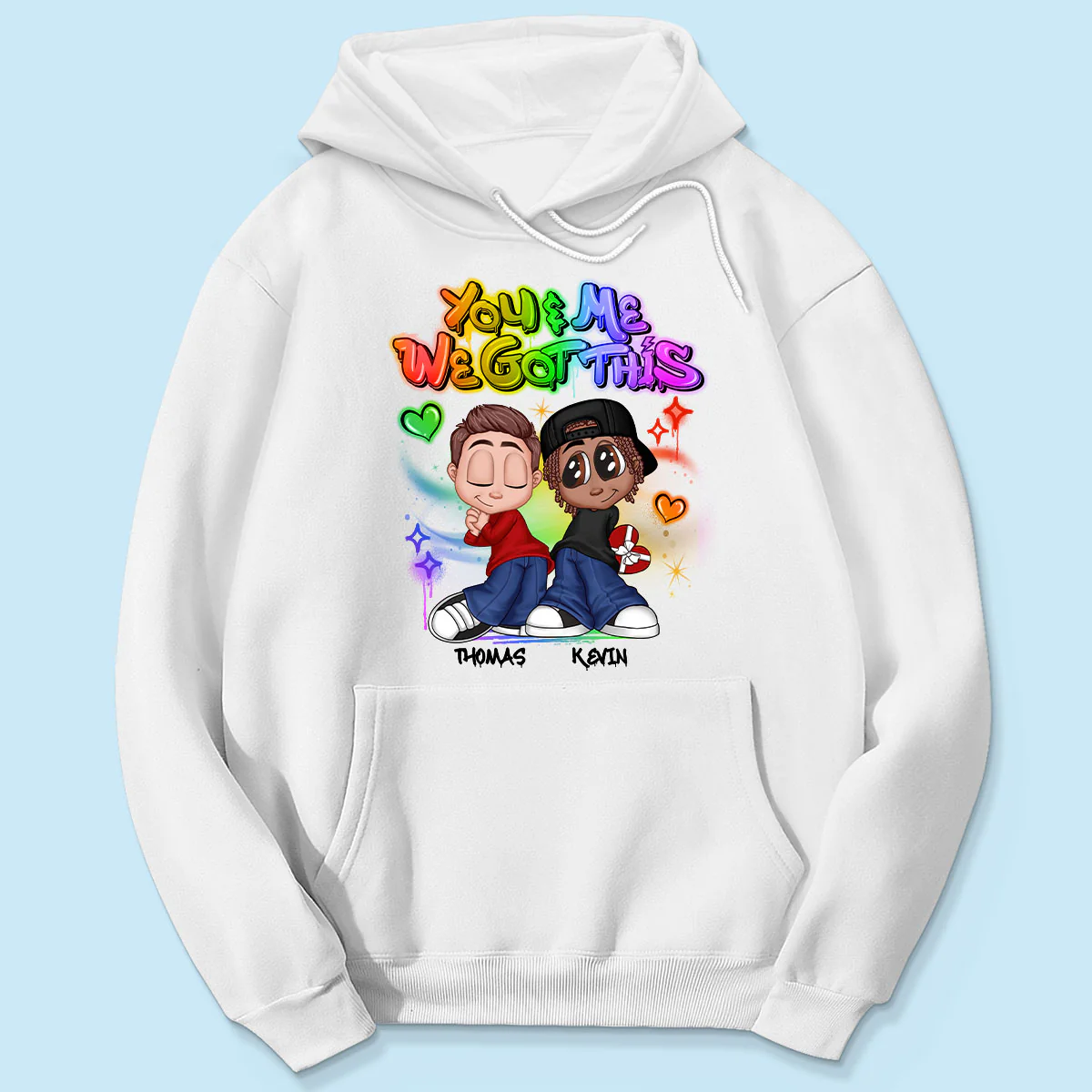 LGBT Y2K Couple Airbrushed Personalized Shirt, Pride Month Gift For Couple, For Him, For Her - Image 5