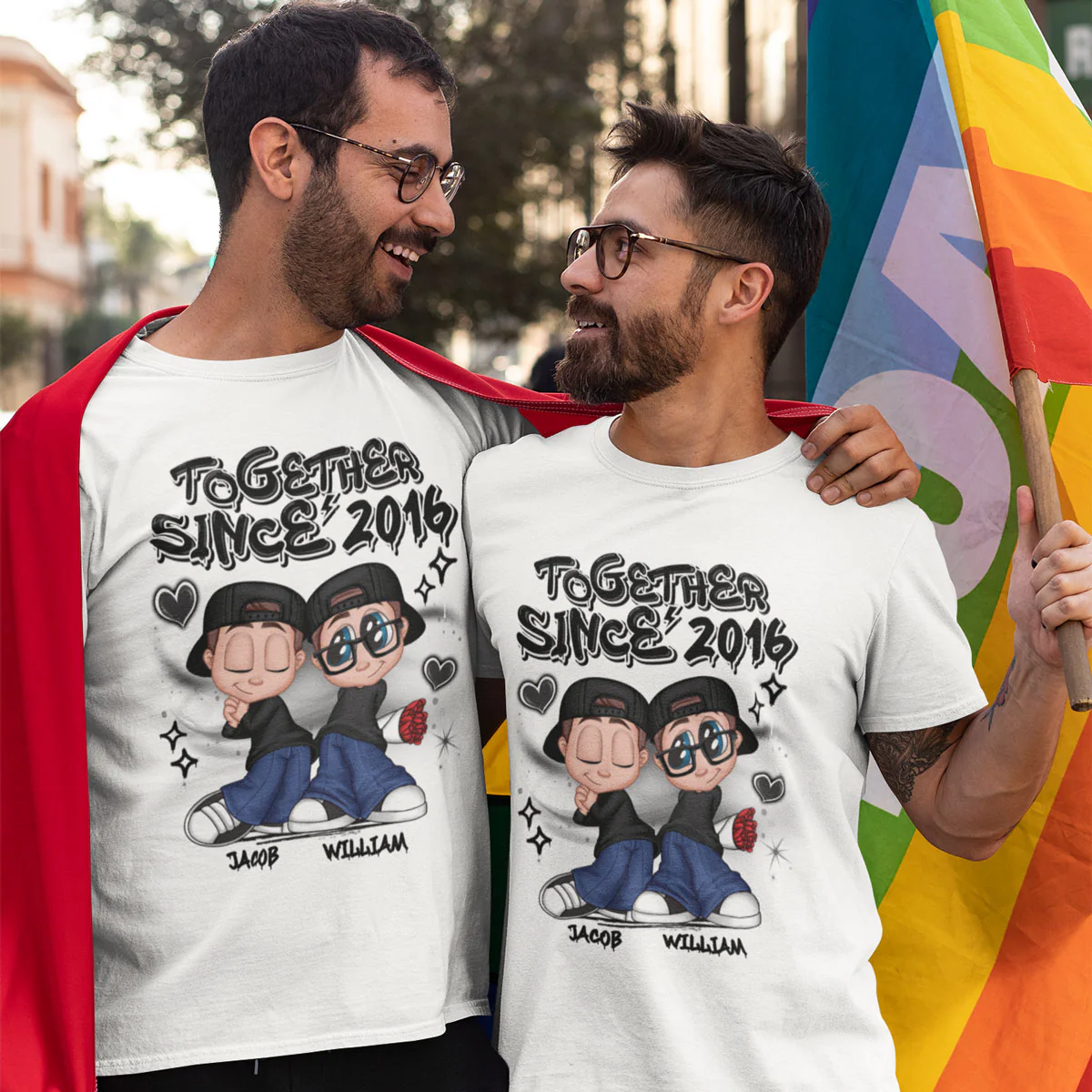 LGBT Y2K Couple Airbrushed Personalized Shirt, Pride Month Gift For Couple, For Him, For Her - Image 8