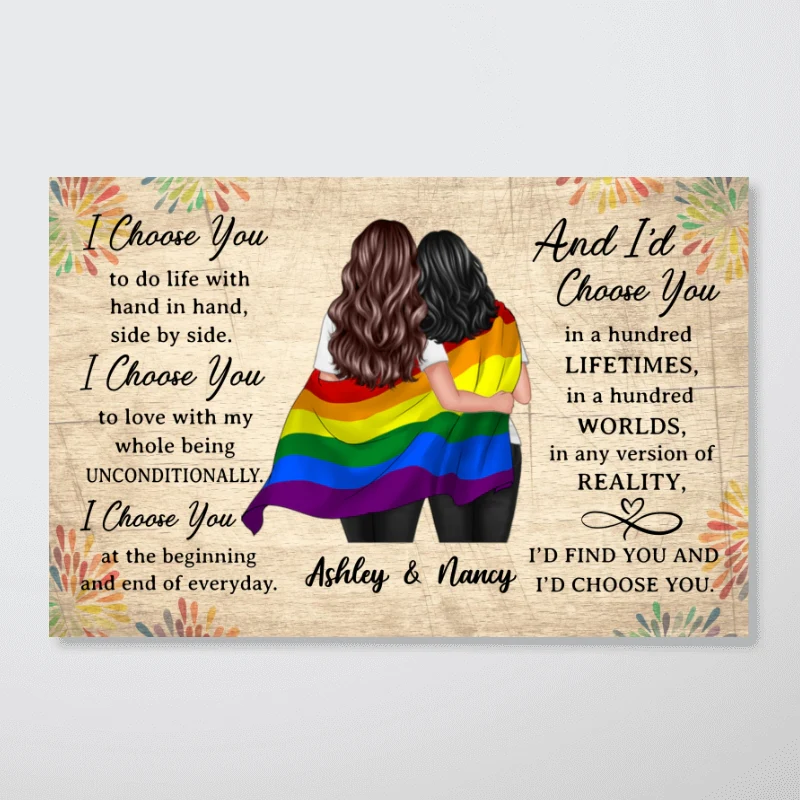 LGBT Couples Personalized Horizontal Poster - Image 4
