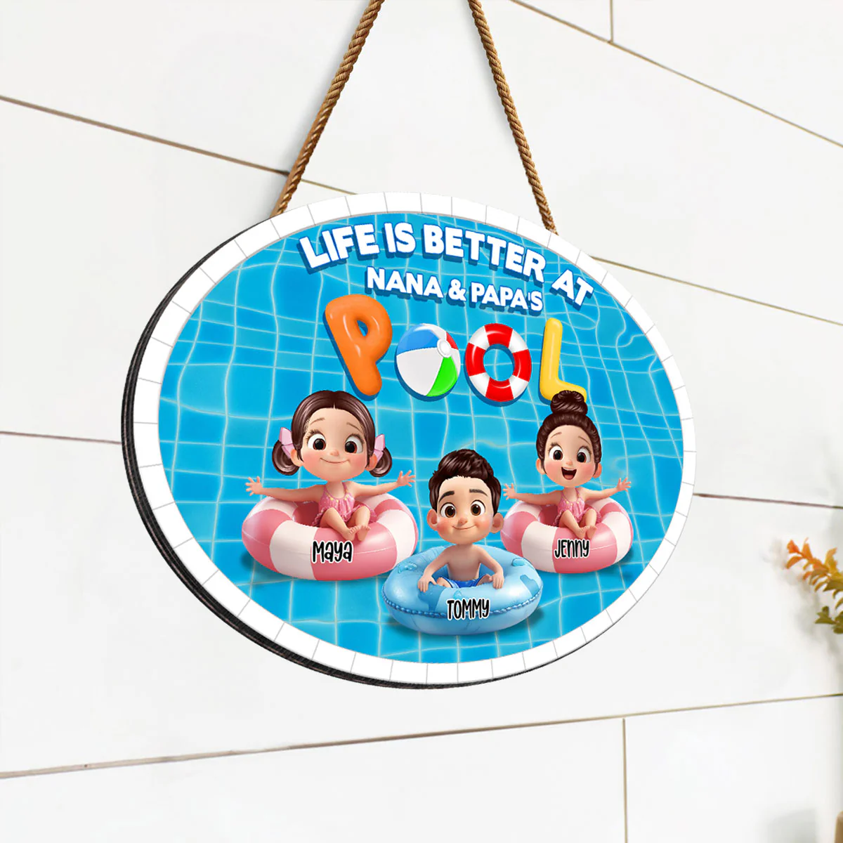 Life Is Better At Grandma Grandpa Pool Personalized Wood Sign - Image 3