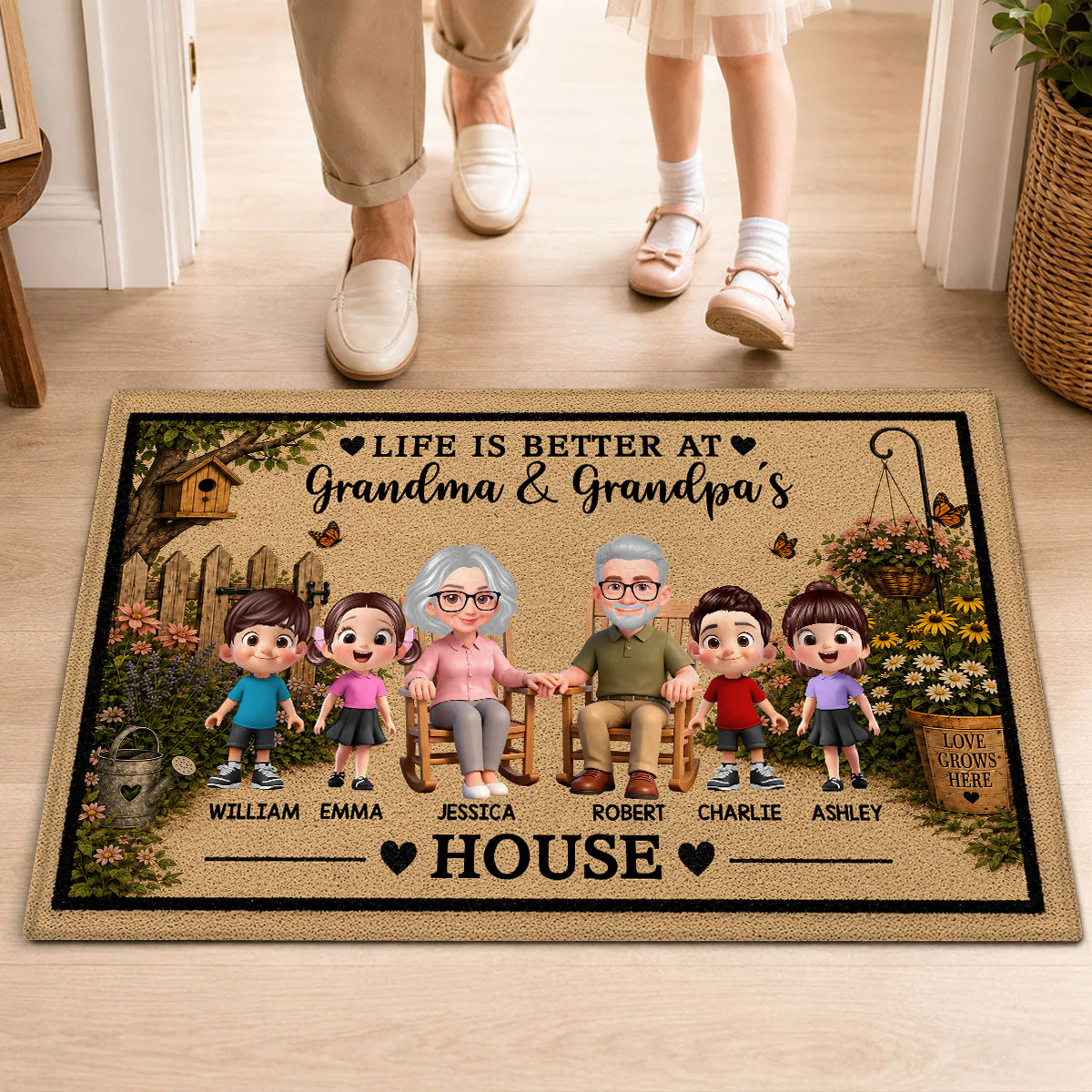 Life Is Better At Grandpa Grandma House - Personalized Doormat - Gift For Grandparents, Spring Summer Decoration - Image 6