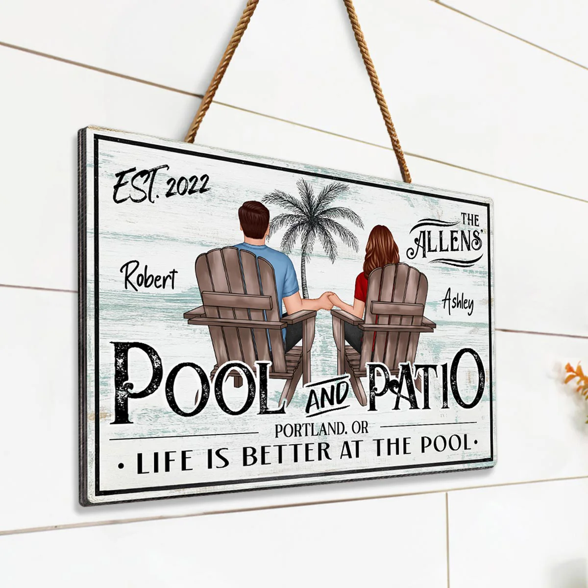 Life Is Better at the Pool Personalized Pool & Patio SignOutdoor Decor, Backyard Pool Decor, Farmhouse Sign - Image 2