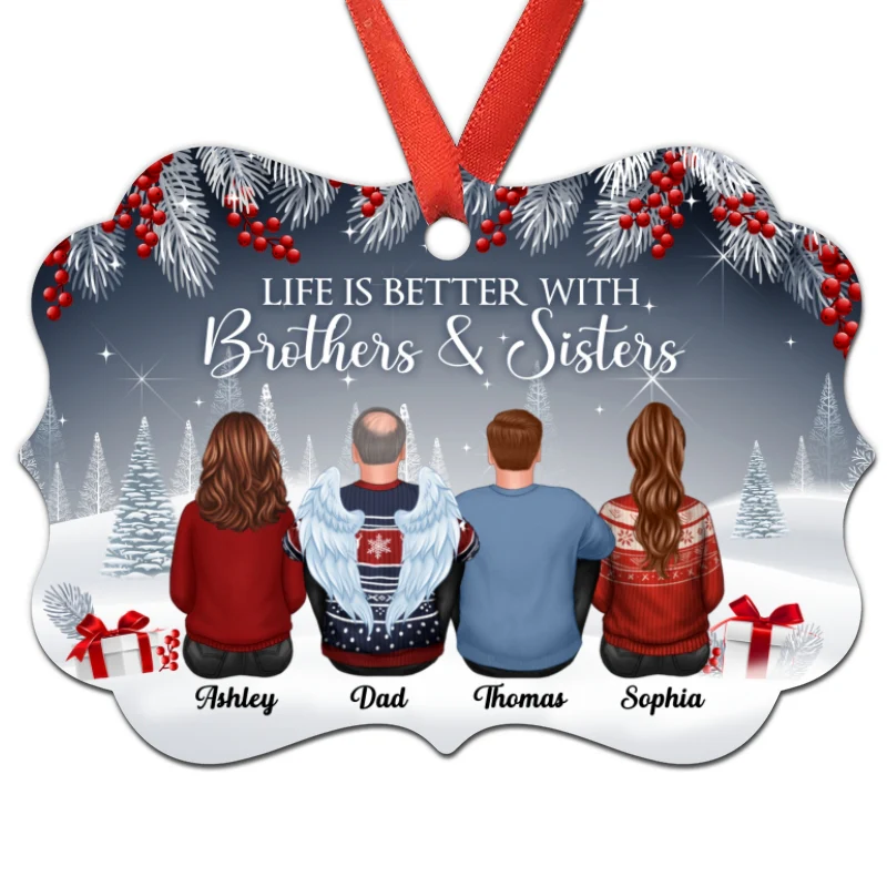 Life Is Better With Brothers Sisters Berry Tree Personalized Christmas Ornament - Image 3