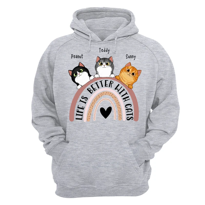 Life Is Better With Cats Boho Rainbow Personalized Shirt - Image 14