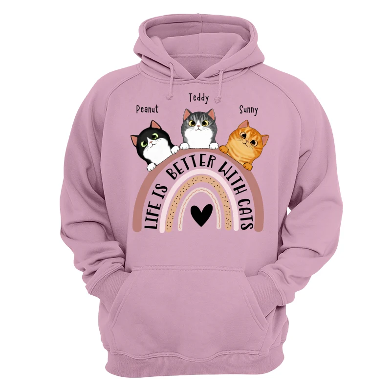 Life Is Better With Cats Boho Rainbow Personalized Shirt - Image 15