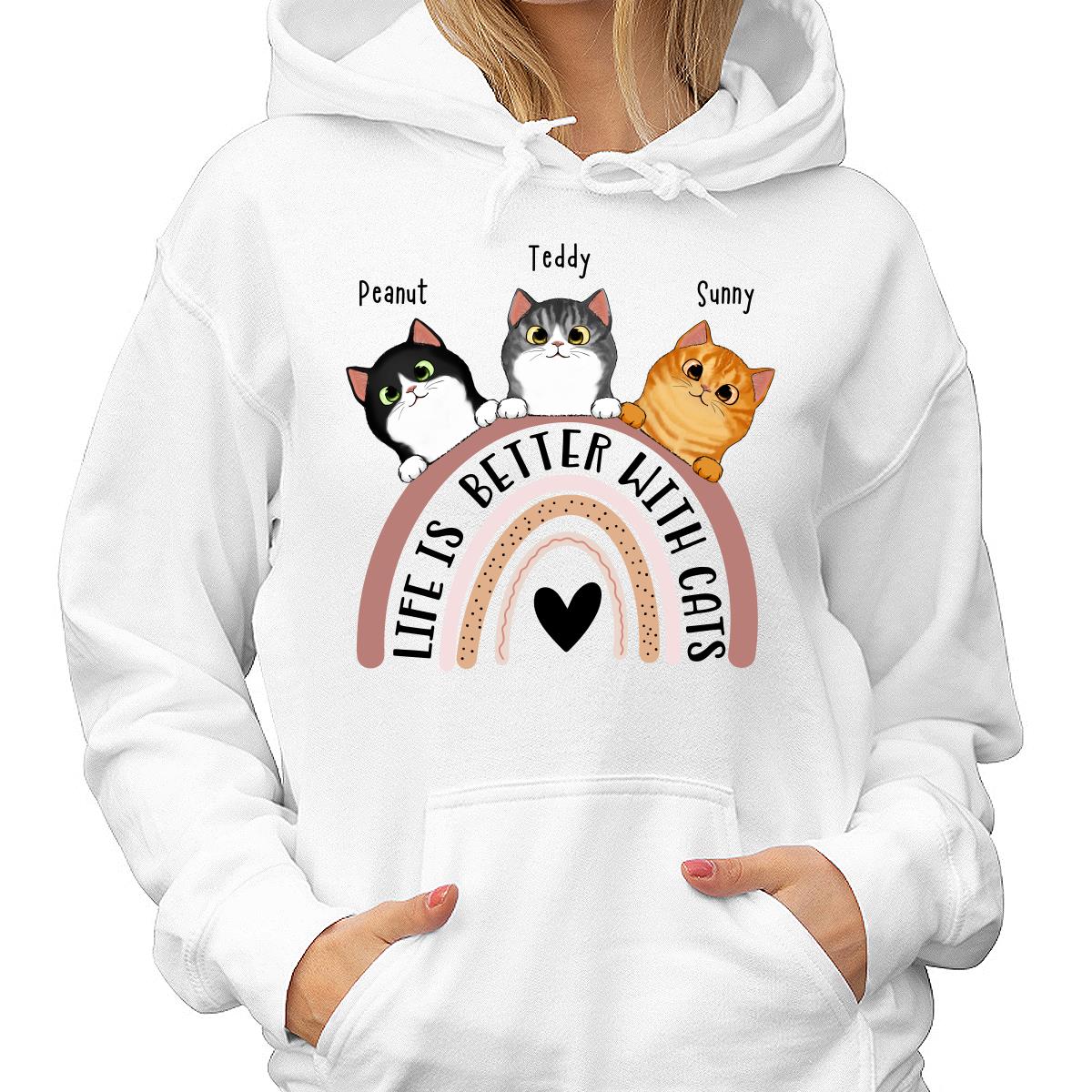 Life Is Better With Cats Boho Rainbow Personalized Shirt - Image 4