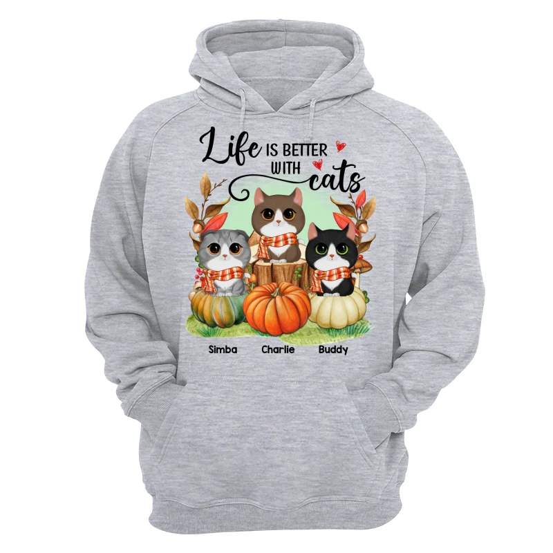 Life Is Better With Cats Fall Season Autumn Personalized Shirt - Image 14