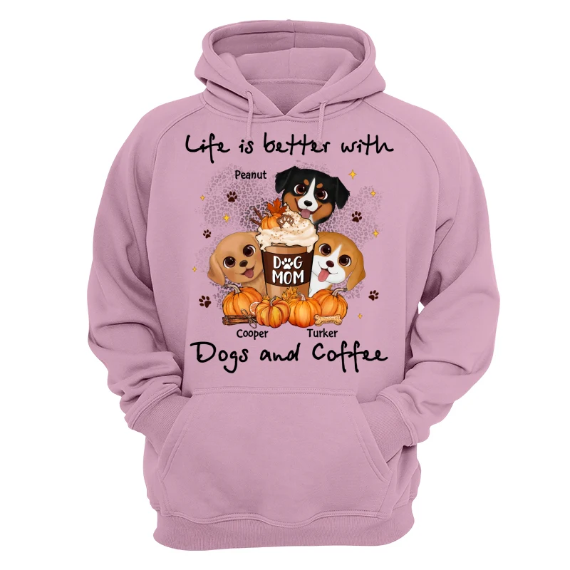 Life Is Better With Dogs And Coffee Fall Season Personalized Shirt - Image 15