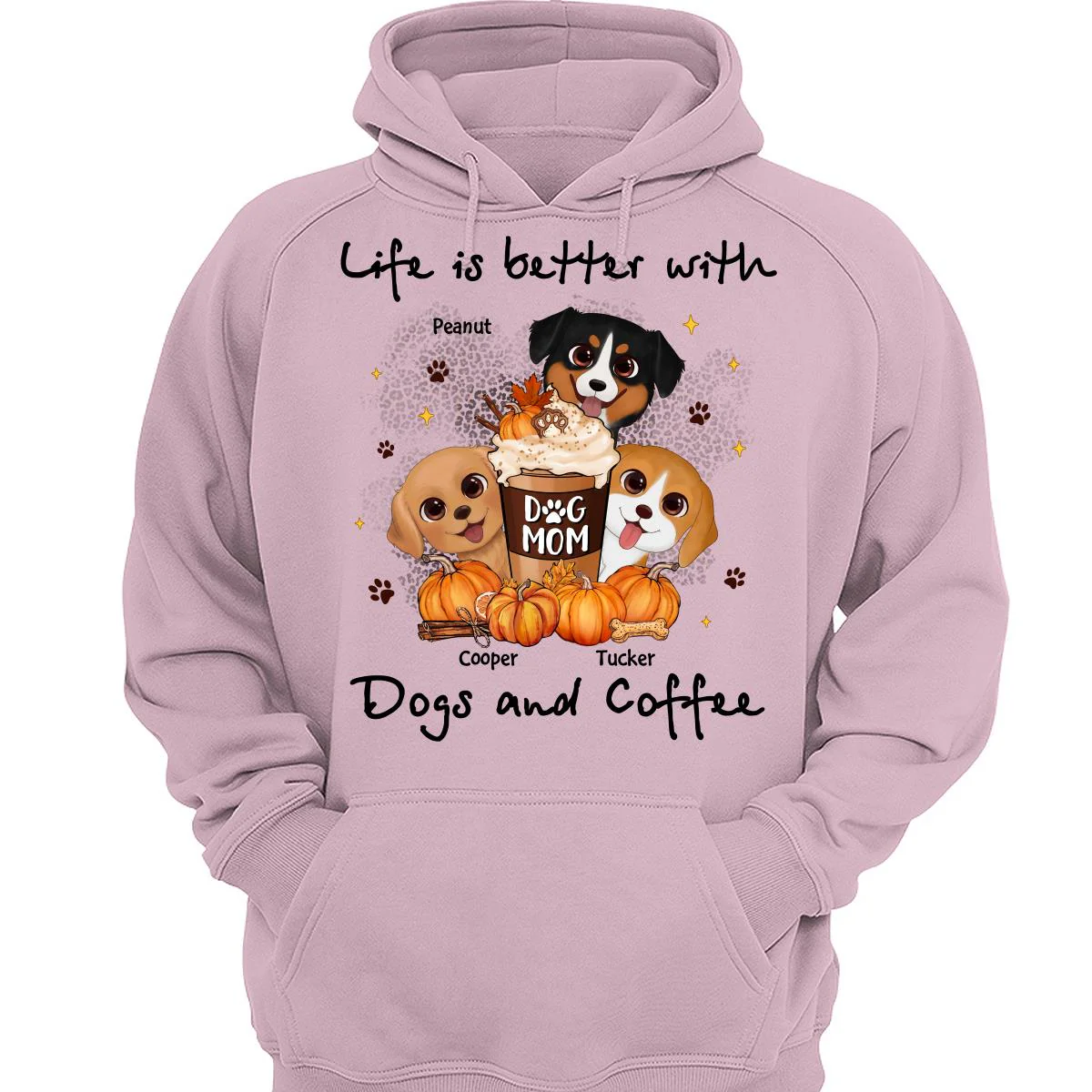 Life Is Better With Dogs And Coffee Fall Season Personalized Shirt - Image 3