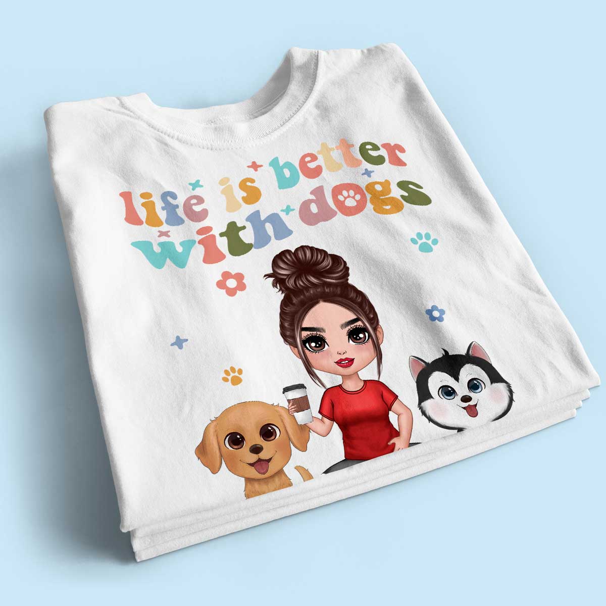 Life Is Better With Dogs Vintage Style Personalized Shirt - Image 2