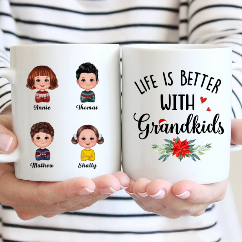 Life Is Better With Grandkids Christmas Personalized Mug - Image 2
