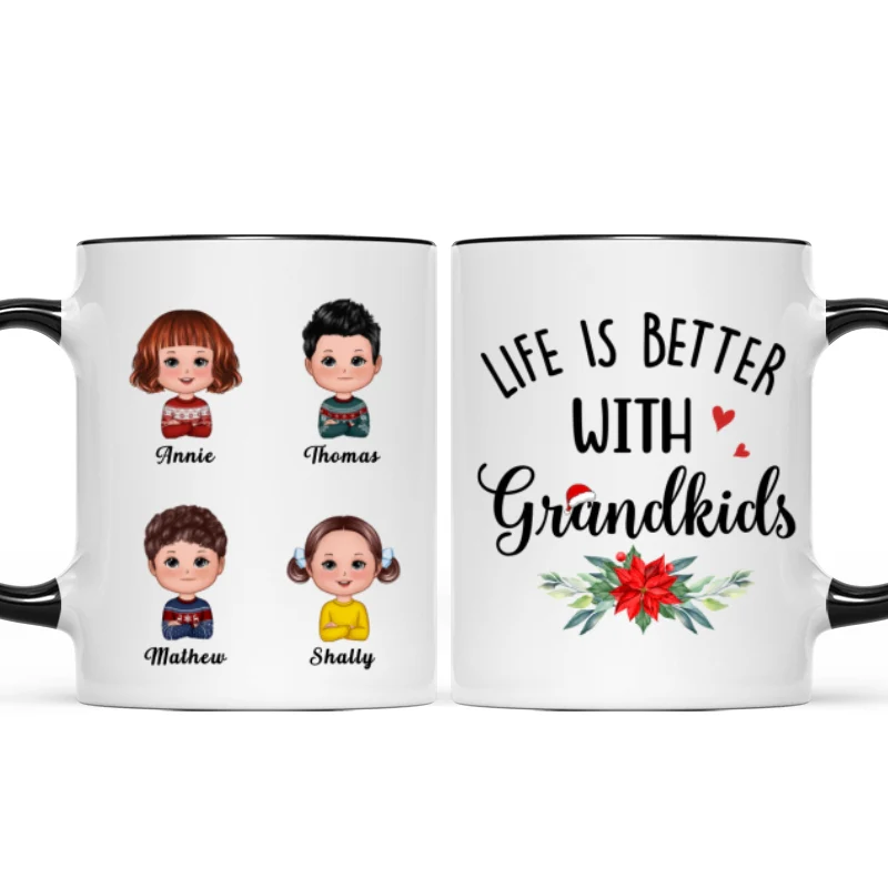 Life Is Better With Grandkids Christmas Personalized Mug - Image 3