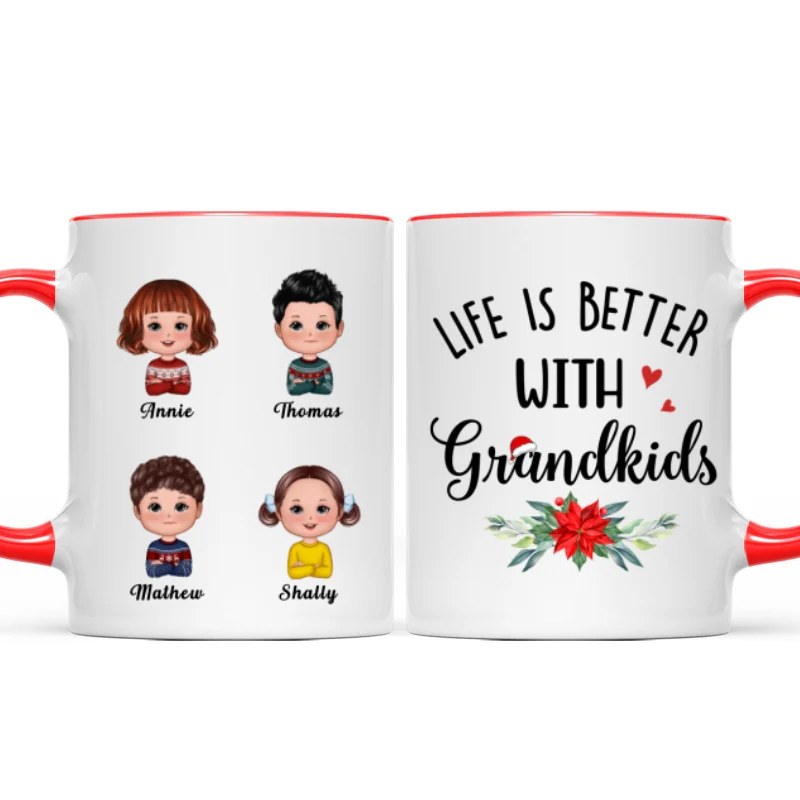 Life Is Better With Grandkids Christmas Personalized Mug - Image 5