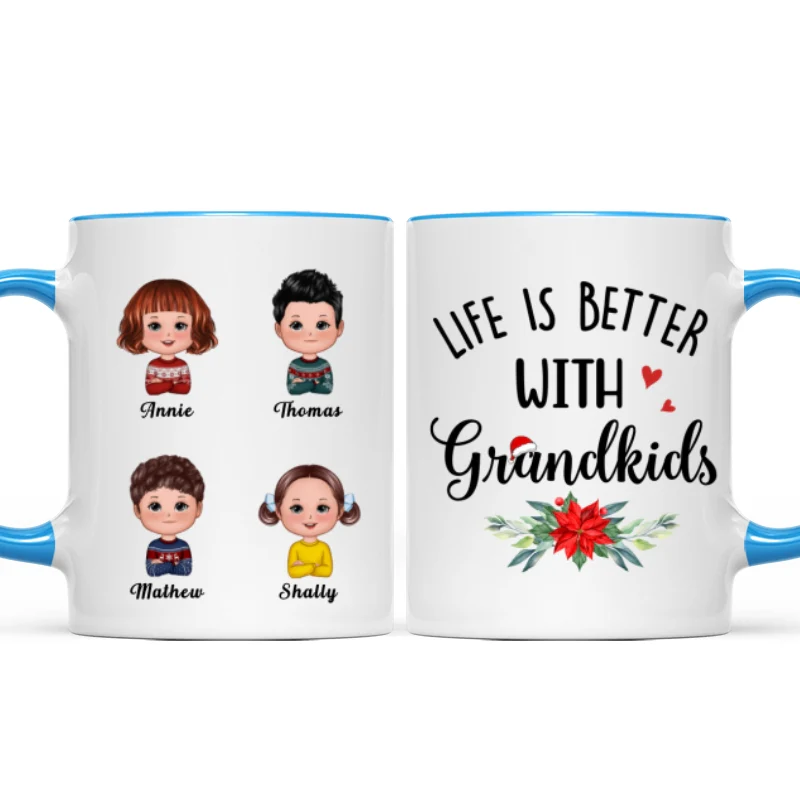 Life Is Better With Grandkids Christmas Personalized Mug - Image 6
