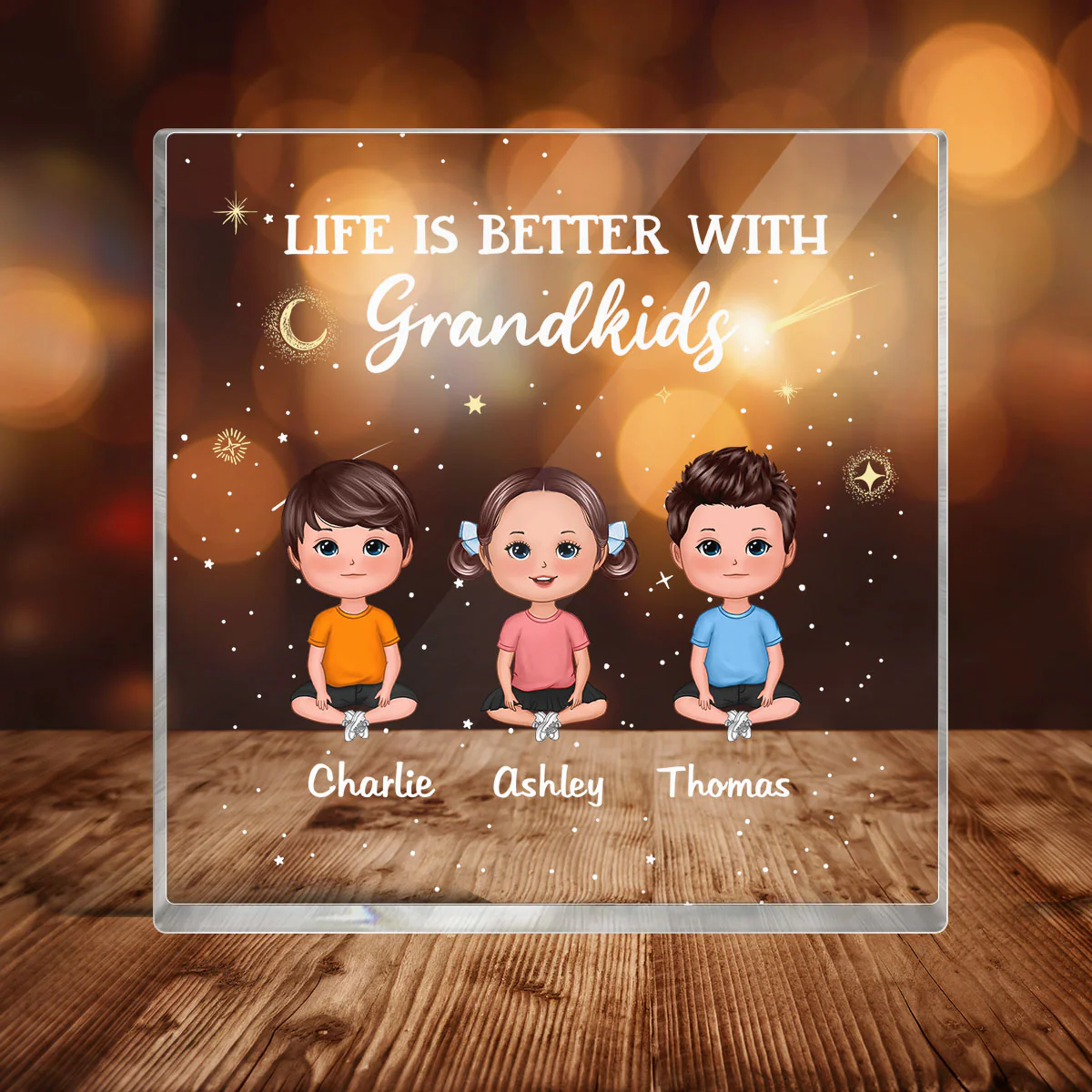 Life Is Better With Grandkids Personalized Acrylic Block Plaque