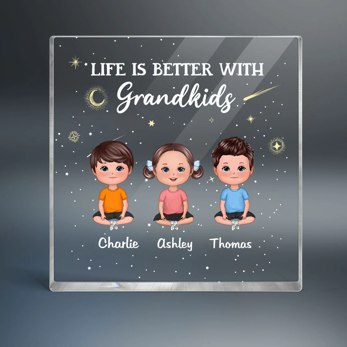 Life Is Better With Grandkids Personalized Acrylic Block Plaque - Image 2