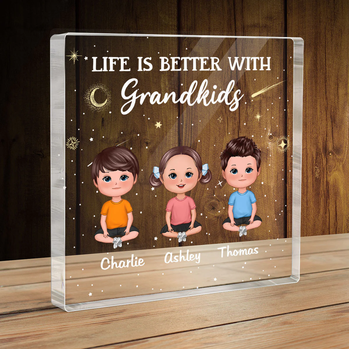 Life Is Better With Grandkids Personalized Acrylic Block Plaque - Image 3