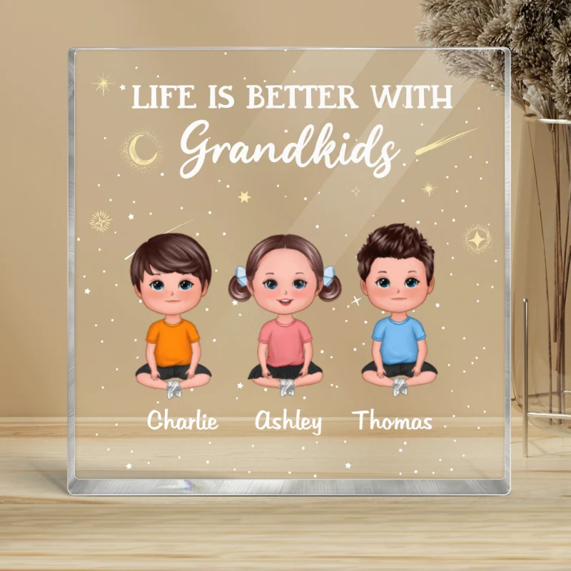 Life Is Better With Grandkids Personalized Acrylic Block Plaque - Image 4