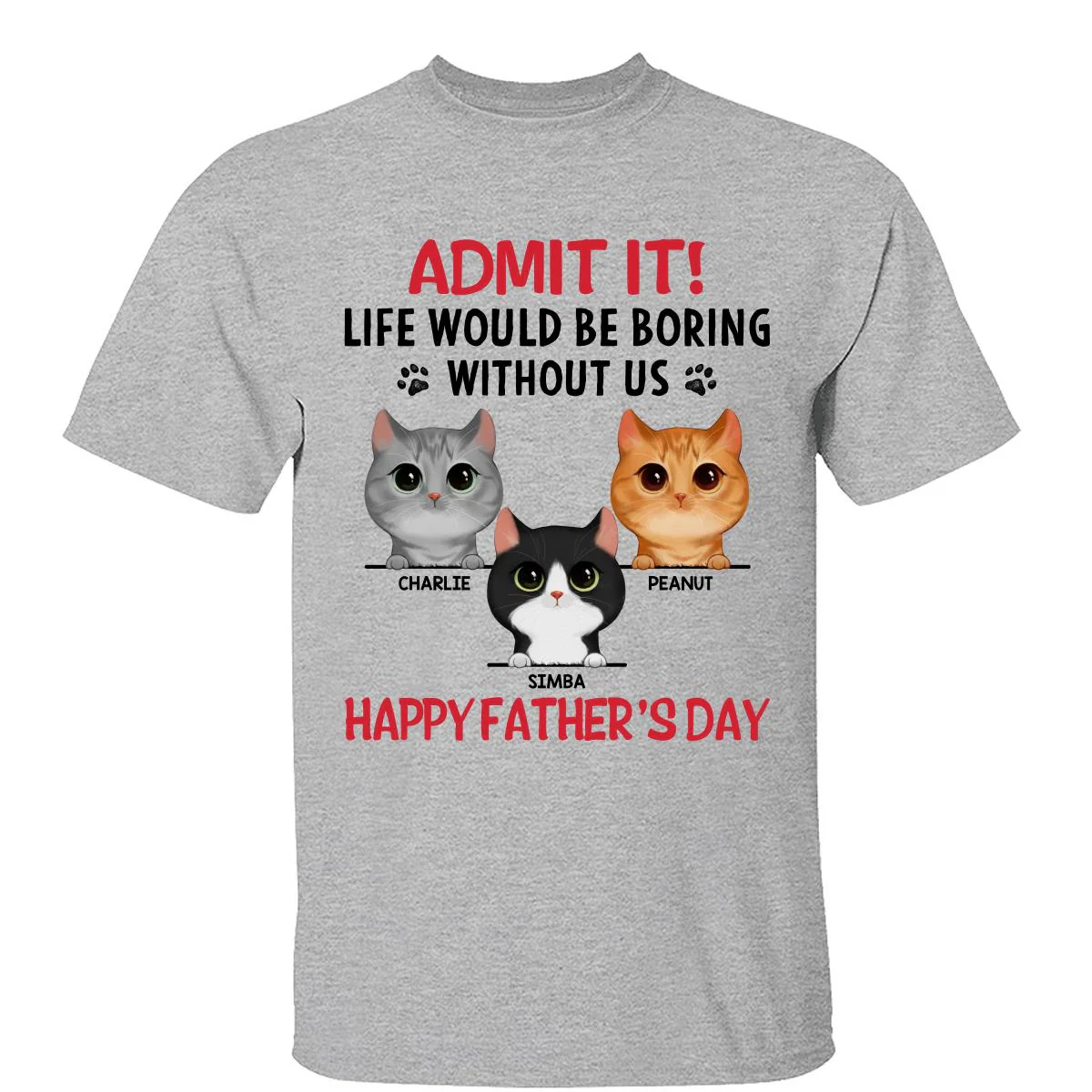 Life Would Be Boring Without Us Watercolor Cute Cats Personalized Shirt