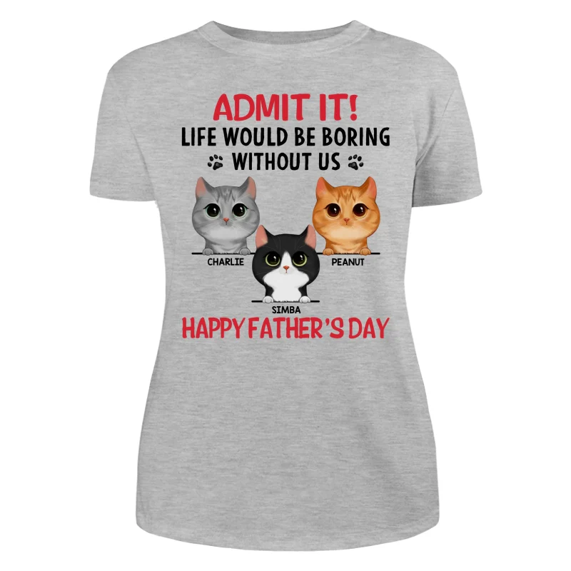 Life Would Be Boring Without Us Watercolor Cute Cats Personalized Shirt - Image 10