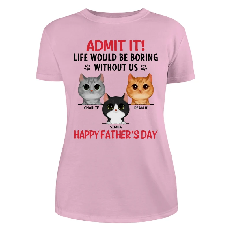 Life Would Be Boring Without Us Watercolor Cute Cats Personalized Shirt - Image 11