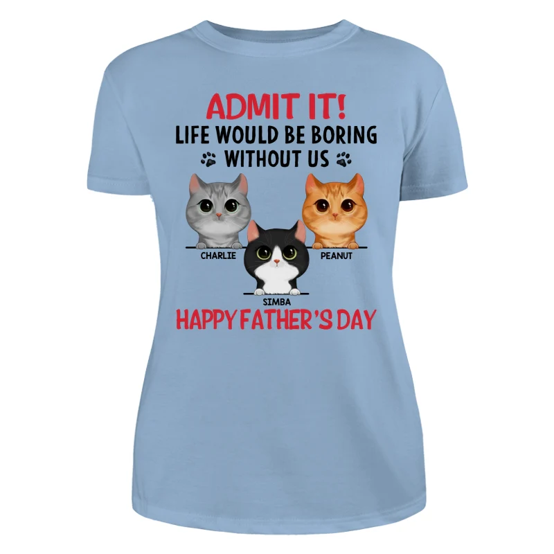 Life Would Be Boring Without Us Watercolor Cute Cats Personalized Shirt - Image 12