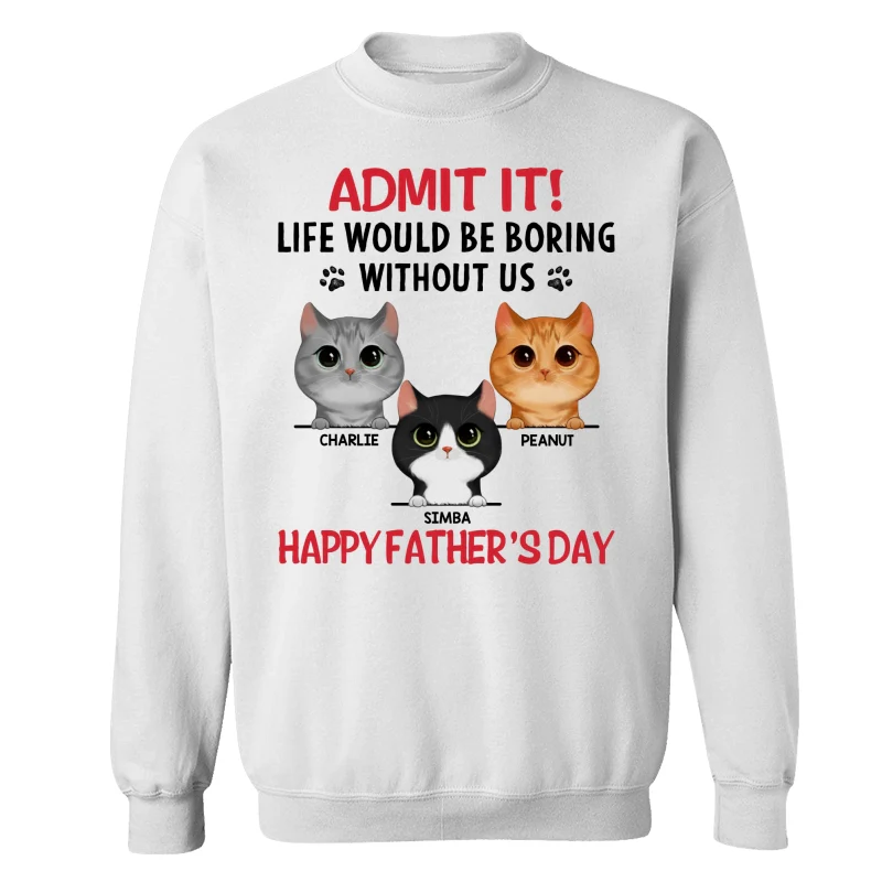 Life Would Be Boring Without Us Watercolor Cute Cats Personalized Shirt - Image 17