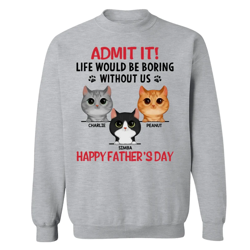 Life Would Be Boring Without Us Watercolor Cute Cats Personalized Shirt - Image 18